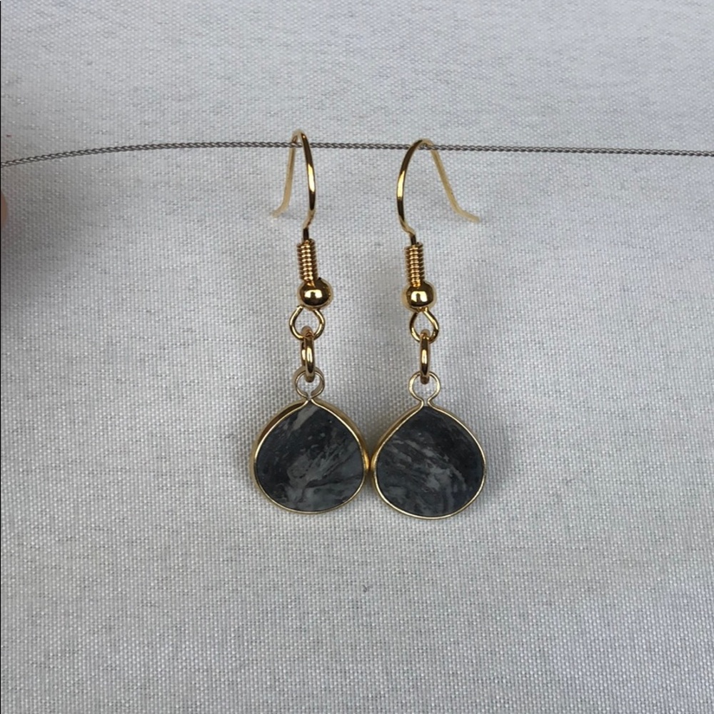 Homemade Black and White Stone Earrings!
